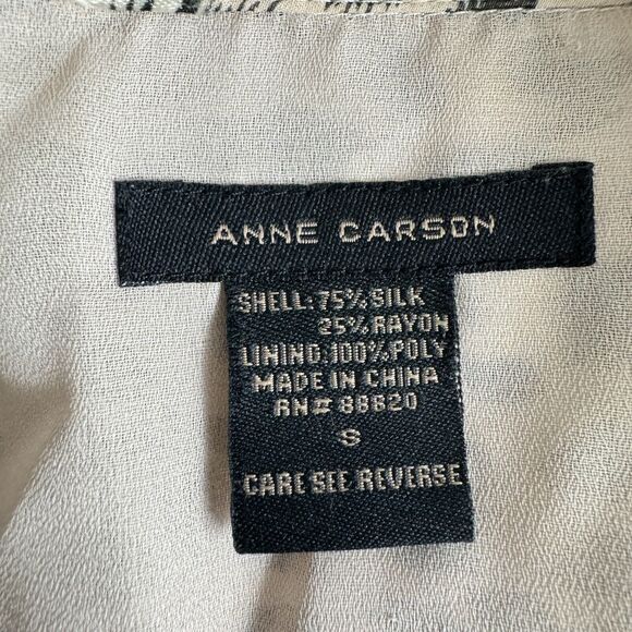 VTG Anne Carson Silk Animal Print Wrap Top Size S Brown Old Money Mob Wife - Picture 7 of 11